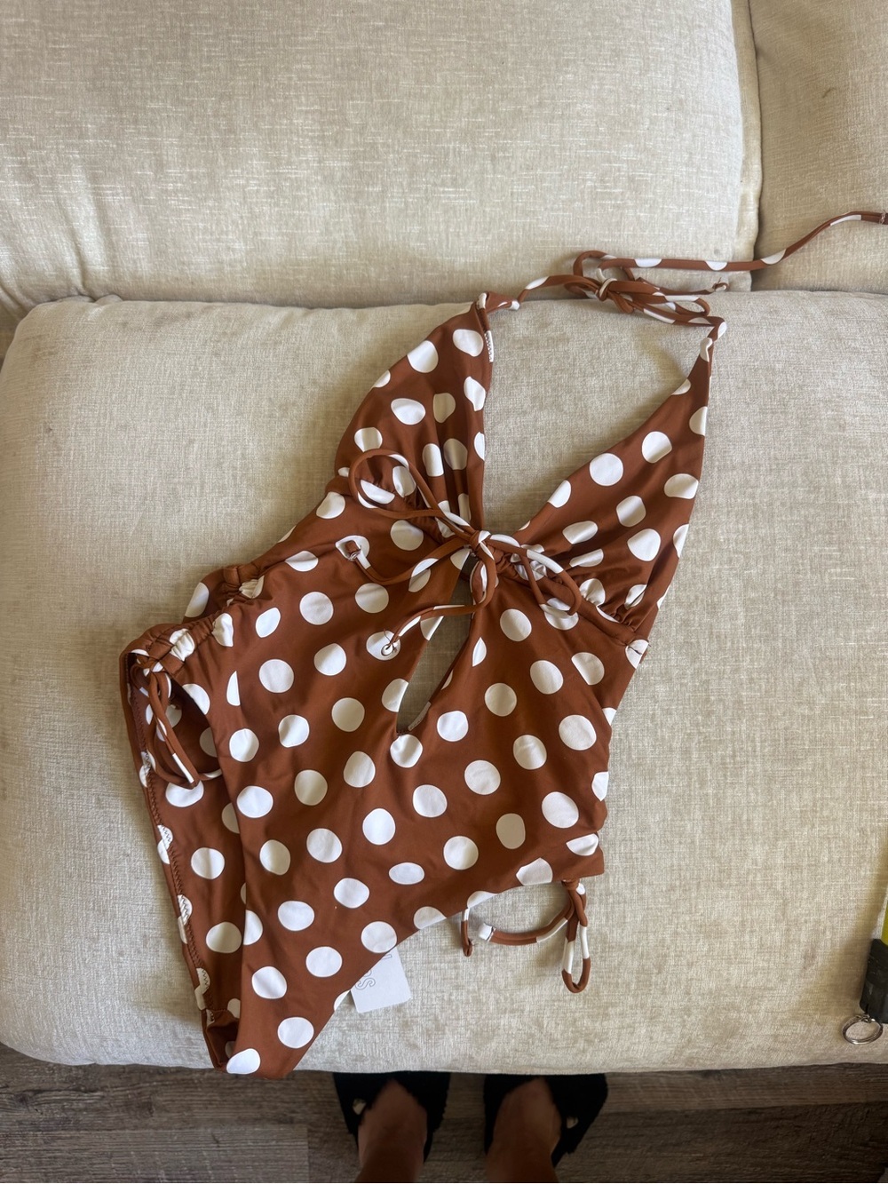 Urban Outfitters: Terra-Cotta & White Polka Dot One Piece Swimsuit